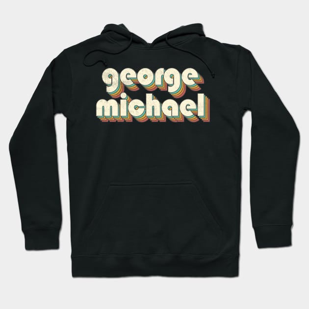 Retro Vintage Rainbow George Letters Distressed Style Hoodie by Cables Skull Design